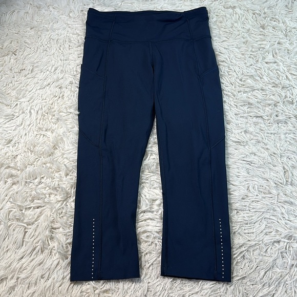 Lululemon Fast & Free Crop II *Nulux 19" True Navy - Picture 1 of 6